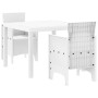 Conjunto de Comedor de Jardín de 3 Piezas Blanco de Ratán Sintético de , Mesas de jardín - Ref: Foro24-3378682, Precio: 157,1...