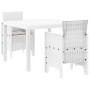 Juego de Comedor de Jardín de 3 Piezas con Cojines Blanco Ratán Sintético de , Mesas de jardín - Ref: Foro24-3378683, Precio:...