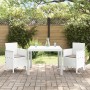 Juego de Comedor de Jardín de 3 Piezas con Cojines Blanco Ratán Sintético de , Mesas de jardín - Ref: Foro24-3378683, Precio:...