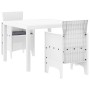 Juego de Comedor de Jardín de 3 Piezas con Cojines Blanco Poliratán de , Mesas de jardín - Ref: Foro24-3378685, Precio: 162,9...