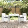 Juego de Comedor de Jardín de 3 Piezas con Cojines Blanco Poliratán de , Mesas de jardín - Ref: Foro24-3378685, Precio: 162,9...