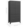 Armario industrial de metal gris antracita 90x50x180 cm de vidaXL, Armarios roperos - Ref: Foro24-339615, Precio: 471,97 €, D...