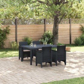 Juego de Comedor de Jardín de 5 Piezas con Cojines Antracita Polirratán de , Mesas de jardín - Ref: Foro24-3378693, Precio: 2...
