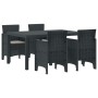 Juego de Comedor de Jardín de 5 Piezas con Cojines Antracita Polirratán de , Mesas de jardín - Ref: Foro24-3378693, Precio: 2...