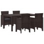 Conjunto de Comedor de Jardín de 5 Piezas con Cojines Poliratán Marrón de , Mesas de jardín - Ref: Foro24-3378700, Precio: 27...