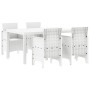 Juego de Comedor de Jardín de 5 Piezas Rattan Poliéster Blanco | Foro24.es | Tu tienda online para hogar, jardín y más Foro24.es