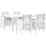 Conjunto de Comedor Jardín 5 Piezas Blanco Poliratán de , Mesas de jardín - Ref: Foro24-3378703, Precio: 274,95 €, Descuento: %