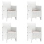 Conjunto de Comedor Jardín 5 Piezas Blanco Poliratán de , Mesas de jardín - Ref: Foro24-3378703, Precio: 274,95 €, Descuento: %