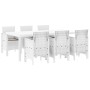 Comedor Jardín 7 Piezas con Cojines Blanco Poliratán de , Mesas de jardín - Ref: Foro24-3378723, Precio: 385,81 €, Descuento: %