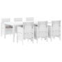 Juego de Comedor de Jardín de 7 Piezas con Cojines Blanco Poliratán de , Mesas de jardín - Ref: Foro24-3378724, Precio: 385,8...