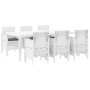 Conjunto de Comedor de Jardín de 7 Piezas con Cojines en Blanco de Poliratán de , Mesas de jardín - Ref: Foro24-3378725, Prec...
