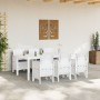 Conjunto de Comedor de Jardín de 7 Piezas con Cojines en Blanco de Poliratán de , Mesas de jardín - Ref: Foro24-3378725, Prec...