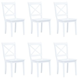 Sillas de comedor 6 unidades madera maciza de caucho blanco en Sillas de comedor | Comprar online en Foru.es