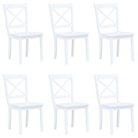 Sillas de comedor 6 unidades madera maciza de caucho blanco en Sillas de comedor | Comprar online en Foru.es