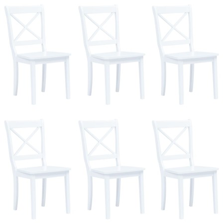 Sillas de comedor 6 unidades madera maciza de caucho blanco en Sillas de comedor | Comprar online en Foru.es