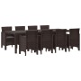 Set de Comedor de Jardín de 9 Piezas con Cojines Marrón Poliratan de , Mesas de jardín - Ref: Foro24-3378740, Precio: 482,27 ...