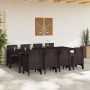 Set de Comedor de Jardín de 9 Piezas con Cojines Marrón Poliratan de , Mesas de jardín - Ref: Foro24-3378740, Precio: 482,27 ...