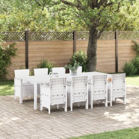 Conjunto de Comedor de Jardín de 9 Piezas con Cojines Gris Claro de Poliratán de , Mesas de jardín - Ref: Foro24-3378749, Pre...