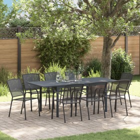 Conjunto de Muebles para Pasillo de 9 Piezas Acero Antracita, Mesa de Jardín Extensible Antracita (140-210)x90x73 cm Acero de...