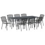 Conjunto de Muebles para Pasillo de 9 Piezas Acero Antracita, Mesa de Jardín Extensible Antracita (140-210)x90x73 cm Acero de...