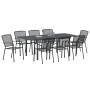 Conjunto de Muebles para Pasillo de 9 Piezas Acero Antracita, Mesa de Jardín Extensible Antracita (140-210)x90x73 cm Acero de...