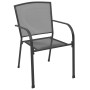 Conjunto de Muebles para Pasillo de 9 Piezas Acero Antracita, Mesa de Jardín Extensible Antracita (140-210)x90x73 cm Acero de...