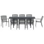 Conjunto de Muebles para Pasillo de 9 Piezas Acero Antracita, Mesa de Jardín Extensible Antracita (140-210)x90x73 cm Acero de...