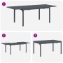 Conjunto de Muebles para Pasillo de 9 Piezas Acero Antracita, Mesa de Jardín Extensible Antracita (140-210)x90x73 cm Acero de...