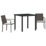Set de comedor exterior de 3 piezas con cojines - Ratán marrón de , Sillas de jardín - Ref: Foro24-3379044, Precio: 183,51 €,...