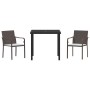 Set de comedor exterior de 3 piezas con cojines - Ratán marrón de , Sillas de jardín - Ref: Foro24-3379044, Precio: 183,51 €,...