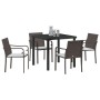 Set de Comedor para Jardín de 5 Piezas con Cojines de Poliratán Marrón de , Sillas de jardín - Ref: Foro24-3379045, Precio: 2...