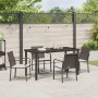 Juego de comedor de jardín de 5 piezas con cojines marrones de poliratán de , Sillas de jardín - Ref: Foro24-3379046, Precio:...