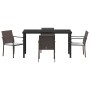 Juego de comedor de jardín de 5 piezas con cojines marrones de poliratán de , Sillas de jardín - Ref: Foro24-3379046, Precio:...