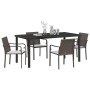 Conjunto de comedor de jardín de 5 piezas con cojines de poliratán marrón de , Sillas de jardín - Ref: Foro24-3379047, Precio...
