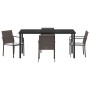 Conjunto de comedor de jardín de 5 piezas con cojines de poliratán marrón de , Sillas de jardín - Ref: Foro24-3379047, Precio...