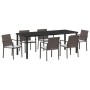 Juego de Comedor de Jardín de 7 Piezas con Cojines de Ratán Sintético Marrón de , Sillas de jardín - Ref: Foro24-3379049, Pre...