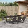 Conjunto de comedor para el jardín de 9 piezas con cojines de poliratán marrón de , Sillas de jardín - Ref: Foro24-3379050, P...