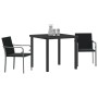 Conjunto de Comedor de Jardín de 3 Piezas con Cojines de Polirratán Negro | Foro24.es | Tu tienda online para hogar, jardín y más Foro24.es