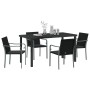 Juego de Comedor de Jardín de 5 Piezas con Cojines de Rattan Negro | Foro24.es | Tu tienda online para hogar, jardín y más Foro24.es