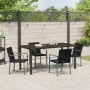Juego de comedor de jardín de 5 piezas con cojines de ratán negro de , Sillas de jardín - Ref: Foro24-3379054, Precio: 329,30...