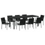 Set de Comedor para Jardín de 9 Piezas con Cojines de Ratan de Poliéster Negro | Foro24.es | Tu tienda online para hogar, jardín y más Foro24.es
