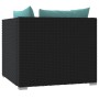 Sofá de 2 plazas con cojines ratán sintético negro de vidaXL, Conjuntos de jardín - Ref: Foro24-317531, Precio: 256,39 €, Des...