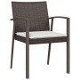 Conjunto de 5 Sillas de Jardín con Cojines Negro Poliratán de , Sillas de jardín - Ref: Foro24-3379068, Precio: 411,02 €, Des...