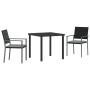 Conjunto de Comedor de Jardín de 5 Piezas con Cojines en Rattan Poliéster Negro de , Sillas de jardín - Ref: Foro24-3379075, ...