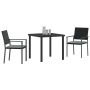 Conjunto de Comedor de Jardín de 5 Piezas con Cojines en Rattan Poliéster Negro de , Sillas de jardín - Ref: Foro24-3379075, ...