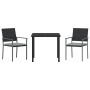 Conjunto de Comedor de Jardín de 5 Piezas con Cojines en Rattan Poliéster Negro de , Sillas de jardín - Ref: Foro24-3379075, ...