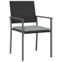 Conjunto de Comedor de Jardín de 7 Piezas con Cojines de Polirratán Negro de , Sillas de jardín - Ref: Foro24-3379076, Precio...