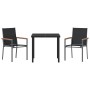 Set de Comedor de Jardín de 5 Piezas en Textileno Negro y Acero de , Sillas de jardín - Ref: Foro24-3379088, Precio: 299,87 €...