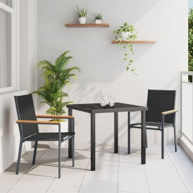 Conjunto de comedor de jardín de 7 piezas Black Textilene y acero de , Sillas de jardín - Ref: Foro24-3379091, Precio: 427,89...
