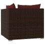 Sofá de 2 plazas con cojines ratán sintético marrón de vidaXL, Conjuntos de jardín - Ref: Foro24-317542, Precio: 194,04 €, De...